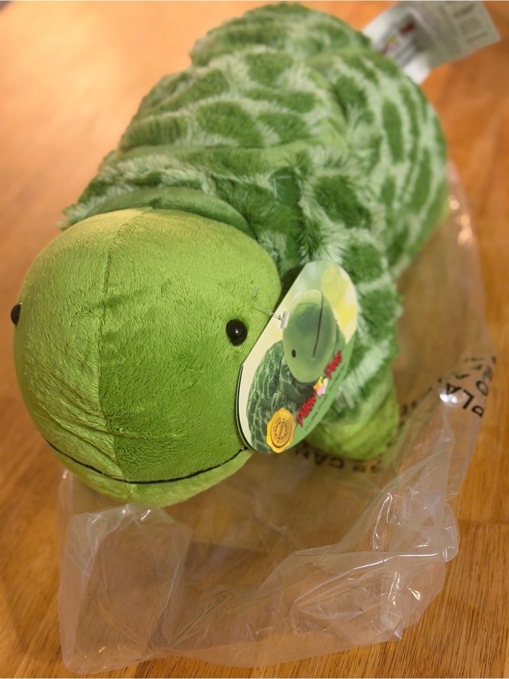 Green Plush Turtle Pillow - Soft Decorative Throw Pillow